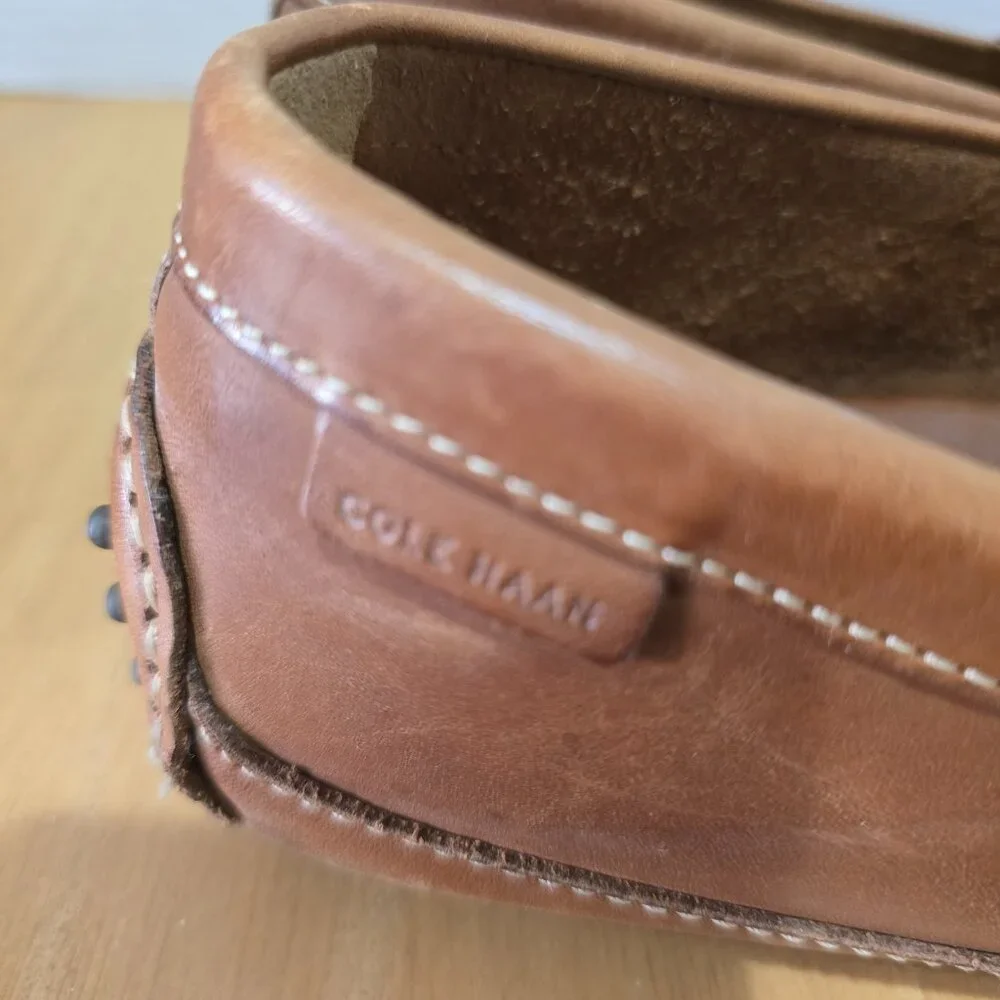 Cole Haan Men's Grant Canoe Leather Penny Driving Loafers C12134 Brown Size 10.5